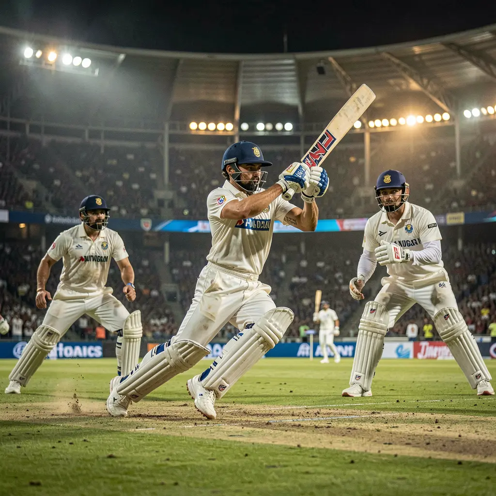 Dramatic moment of a cricket batsman facing a fast delivery in a packed stadium highlighting intense cricket betting action on TK6888 in Bangladesh